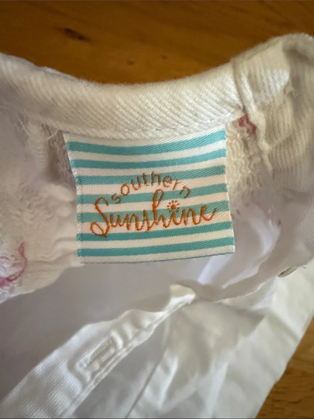 18M -Southern Sunshine “BIG SISTER” Smocked Little Girl Dress & Pink Trim VTG90s